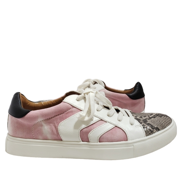 Dolce Vita Andy Pink Snakeskin Print Sneakers Size 10 - Picture 2 of 11